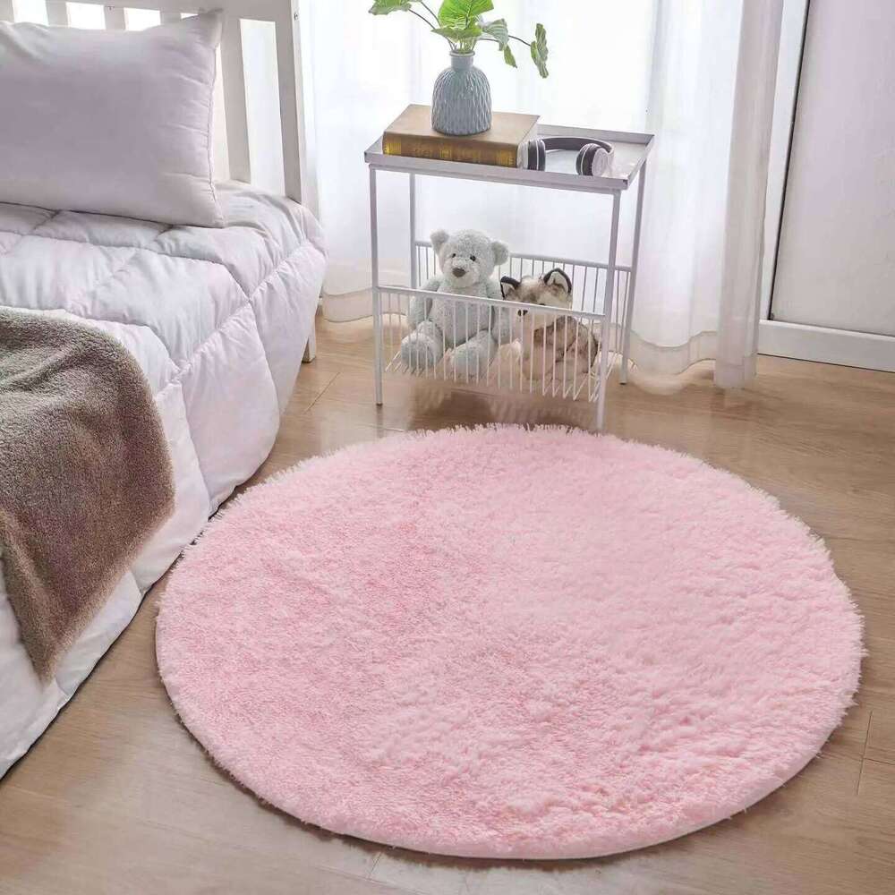 Plush Rugs Round Carpet For Living Room Sofa Foot Pad Fluffy Soft Kids Bedroom Cushion Balcony Hanging Basket Mat H260226