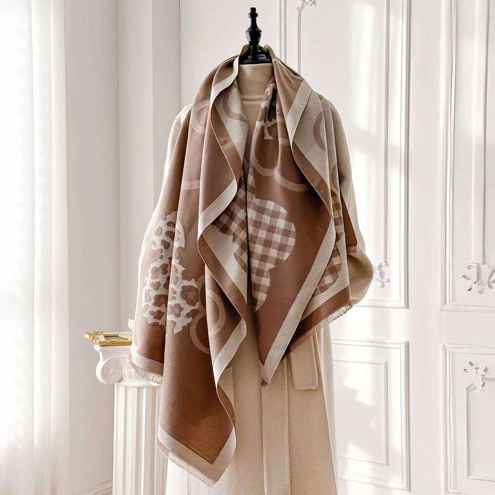 New Fashion Women's Scarves - Floral Leopard Plaid Print Tassels Shawl, Winter Warm Soft Wrap, Vintage Bandana Style Pashmina Z260226