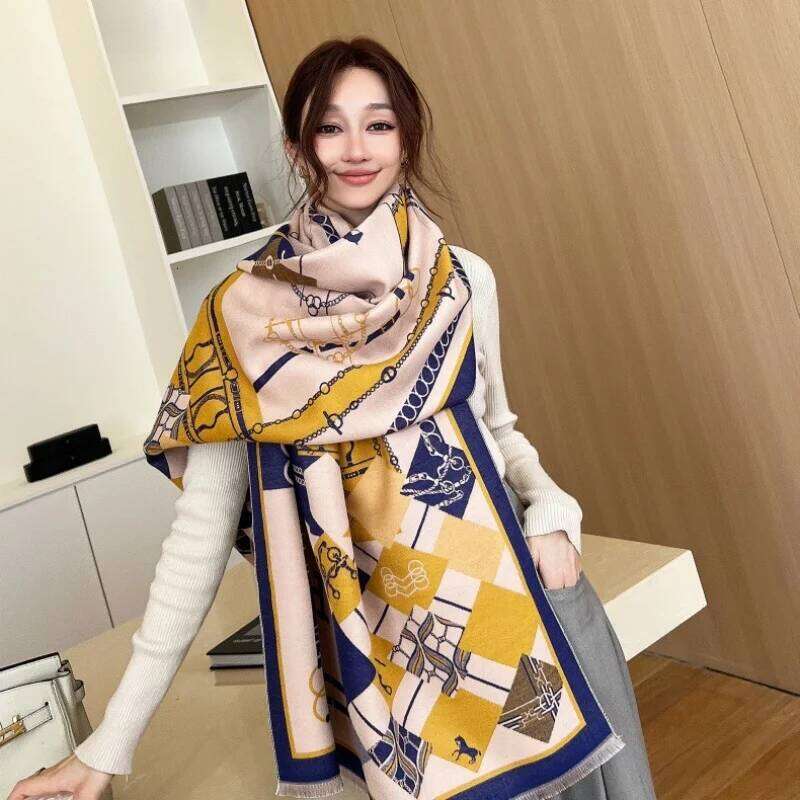 185*65cm Winter Women's Luxury Design Double sided Cashmere Feel Warm Red Scarf Shawl Z260226