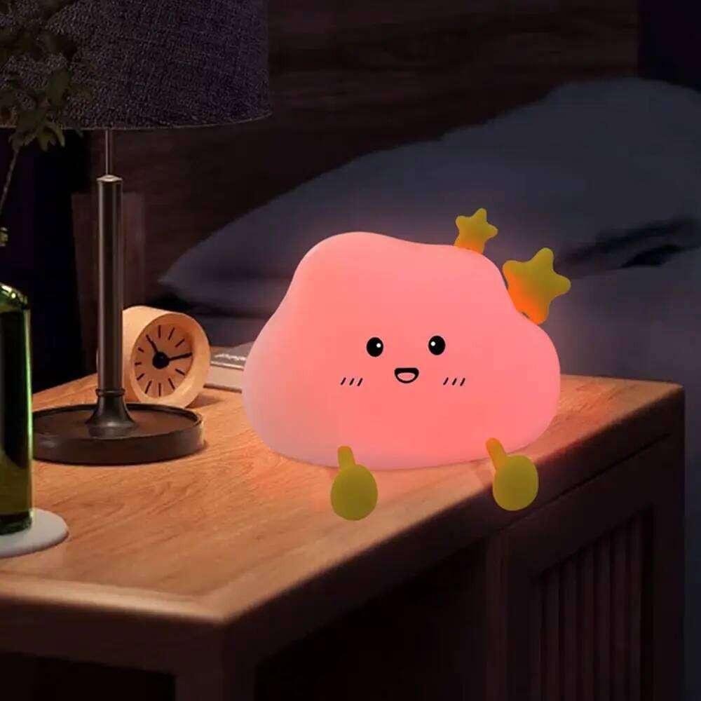 New Clouds Night USB Rechargeable Five-level Dimming LED Light Silicone Advanced Bedside Lamp Desktop Ornaments Z260227