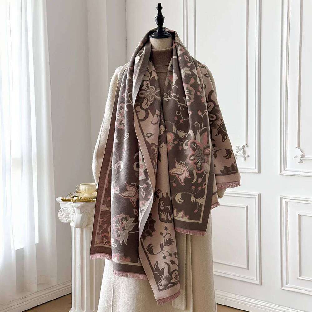 Luxury Pashmina Shawl Wrap Scarf for Women Winter Warm Cashmere Design Soft Thick Blanket Scarves Female Bandana Bufanda Z260226