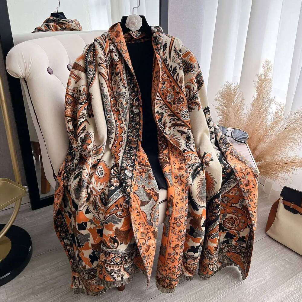2024 Winter Imitation Cashmere Scarf Women Design Outdoor Warm Pashmina Blanket Scarves Female Shawl Wraps Thick Foulard Bufanda Z260226