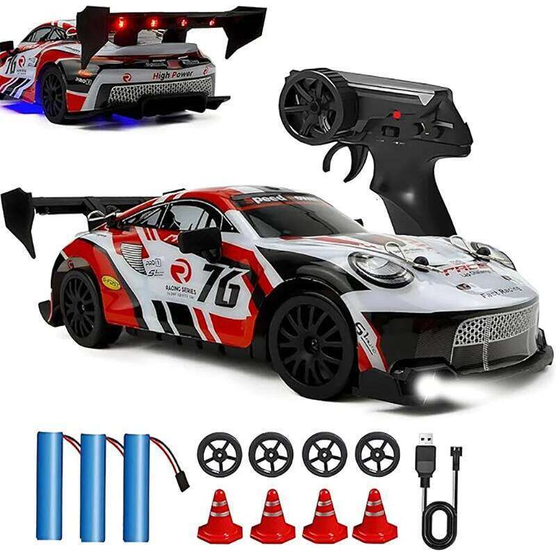 Remote Control With LED 1: Drift High-speed RC AE86 4WD 2.4G Radio RTR Vehicle Racing Car Toy Kids Children Gift H260227