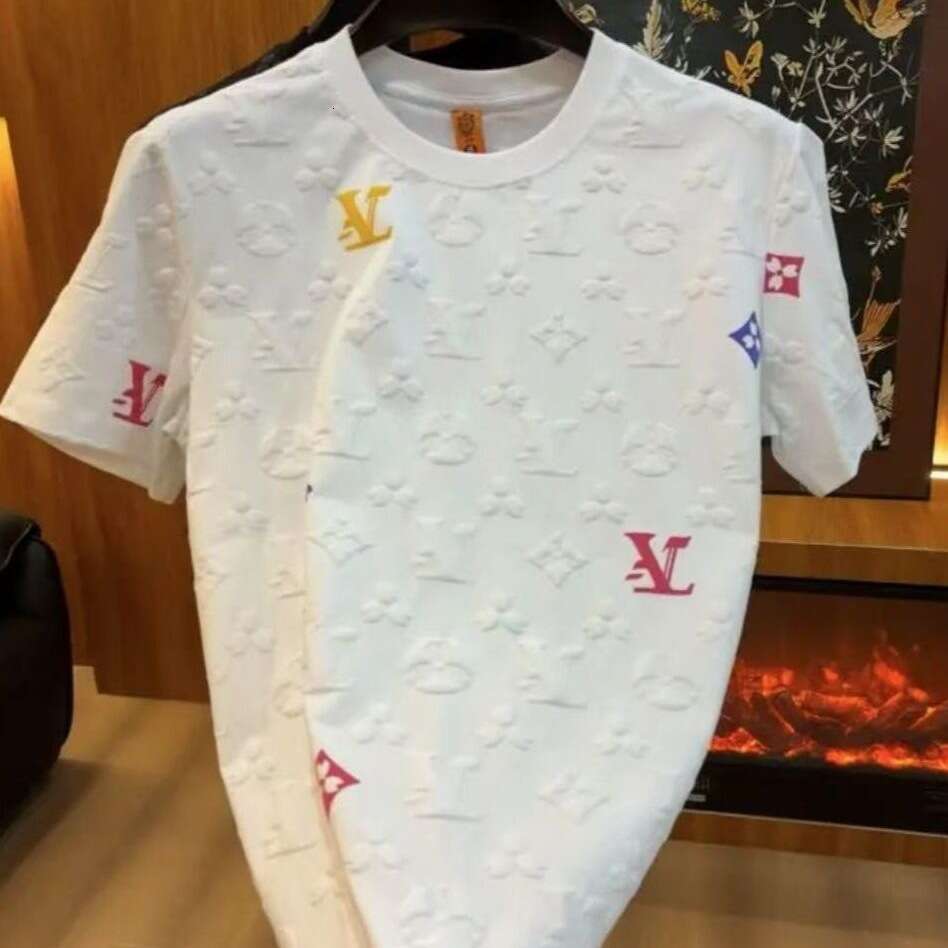 European Style Men's Summer Trendy Brand New Short Sleeve Loose Fashionable Luxury T-Shirt Printed Handsome Versatile Top