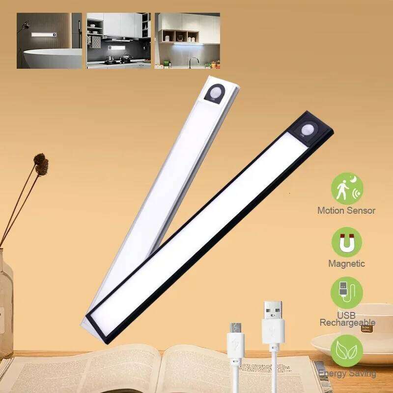 Motion Light Wireless USB Rechargeable Sensor LED Lamp For Kitchen Cabinet Wardrobe Bedroom Staircase Closet Lights Z260227