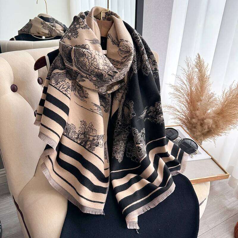 2025 Warm Luxury Cashmere Scarf Women Thick Print Fashion Shawl and Wraps Ladies Blanket Foulard Winter Pashmina Bandana Bufanda Z260226