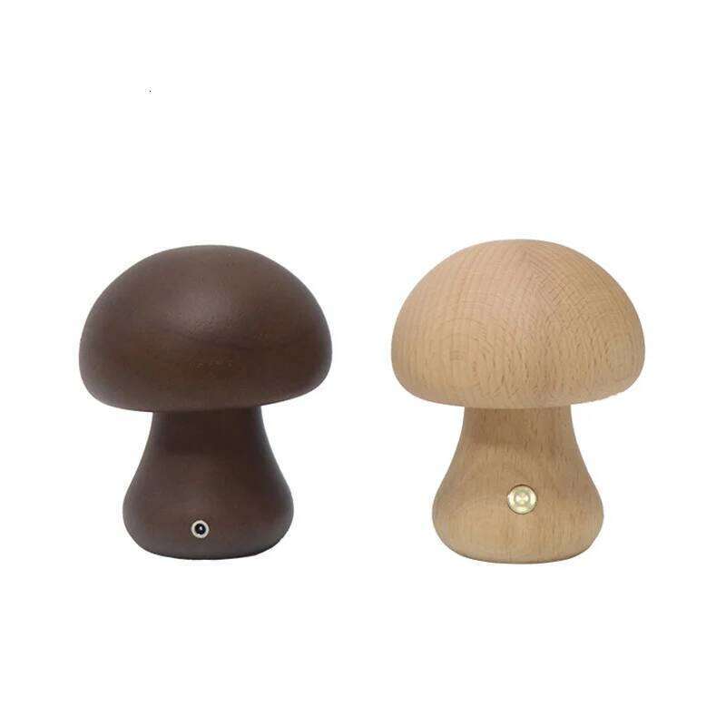 Cute Wooden Mushroom Night Light--VIP Z260227