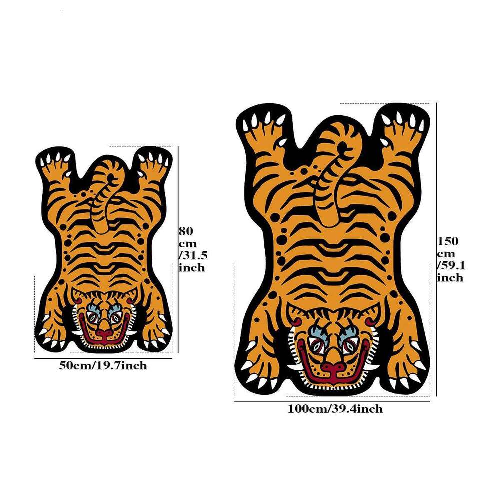 VIKAMA Cartoon Shaped Tiger Carpet Living Room Children's Bedroom Bedside Rugs Home Decor Non-Slip Kitchen Balcony Floor Mats H260226