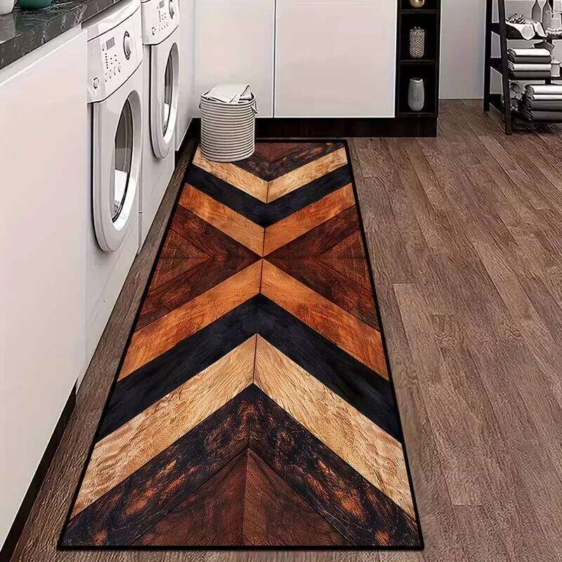 1pc of Modern Geometric Rug Style Long Hallway Carpet, Ideal for Cafes Kitchens Balconies Bedside Dormitories and Home Decor H260226