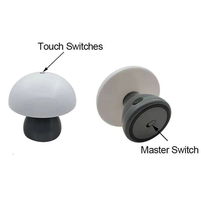 Mushroom Led Lamp Charging Touch Desk Coffee Bar, Hotel Bedroom Decoration, Nordic Creative Atmosphere, Small Table Light Z260227