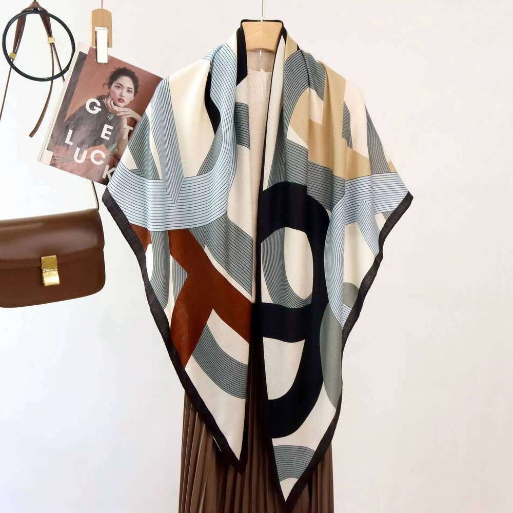 Naizaiga 70% wool 30% silk 125x125x190cm women autumn scarf girl shawl BSG45 Z260226