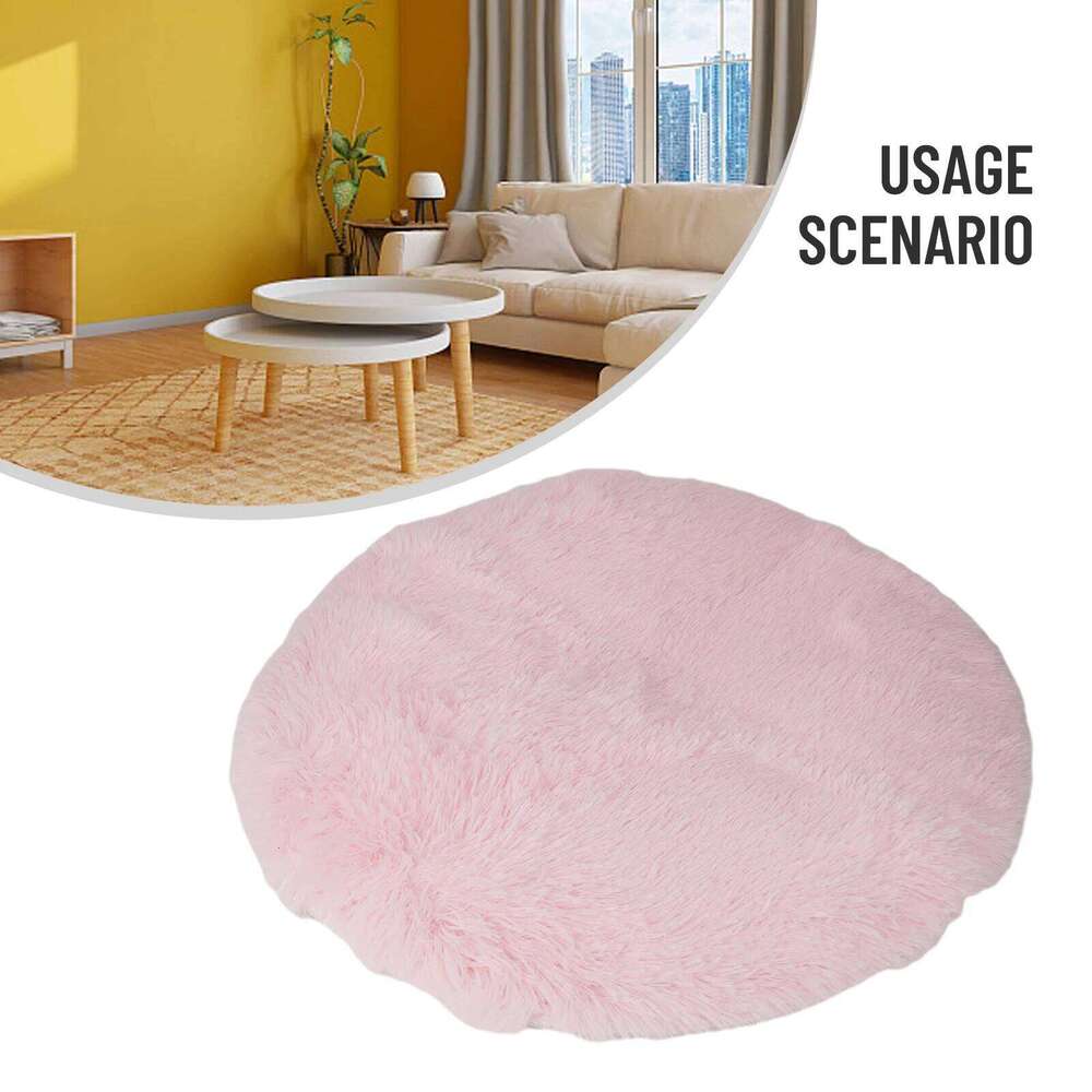 1pc Anti-Slip Rugs Large Shaggy Rug 40/60/80cm Super Soft Round Mat Living Room Bedroom Carpet Multi Color Select For Home Decor H260226