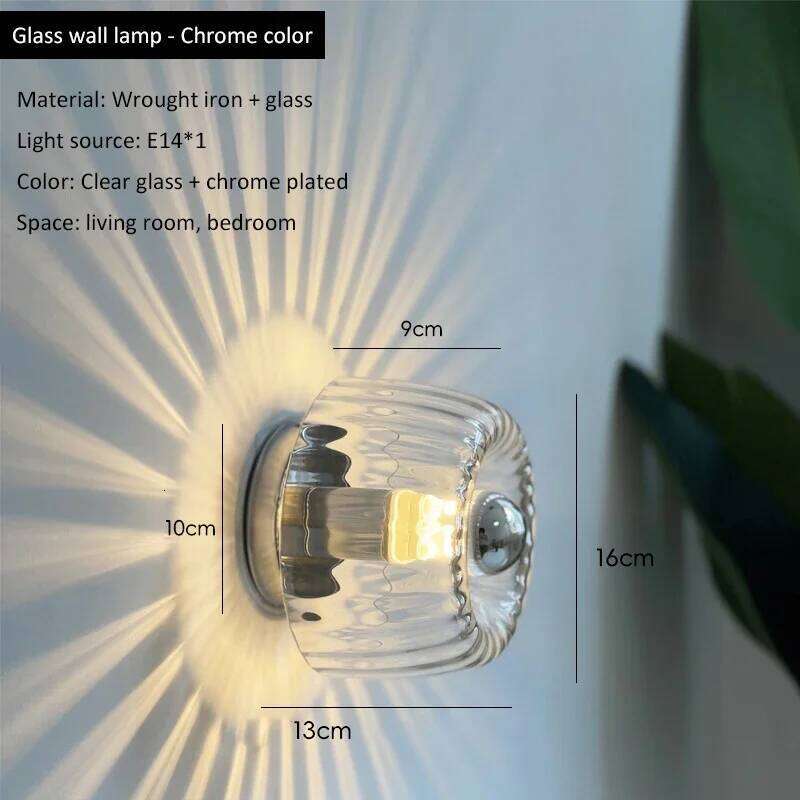 LED Sconce Creative Round Glass Lighting Indoor Outdoor Wall Mounted Lamp Ceiling Light for Living Room Bathroom Porch Decor Z260227