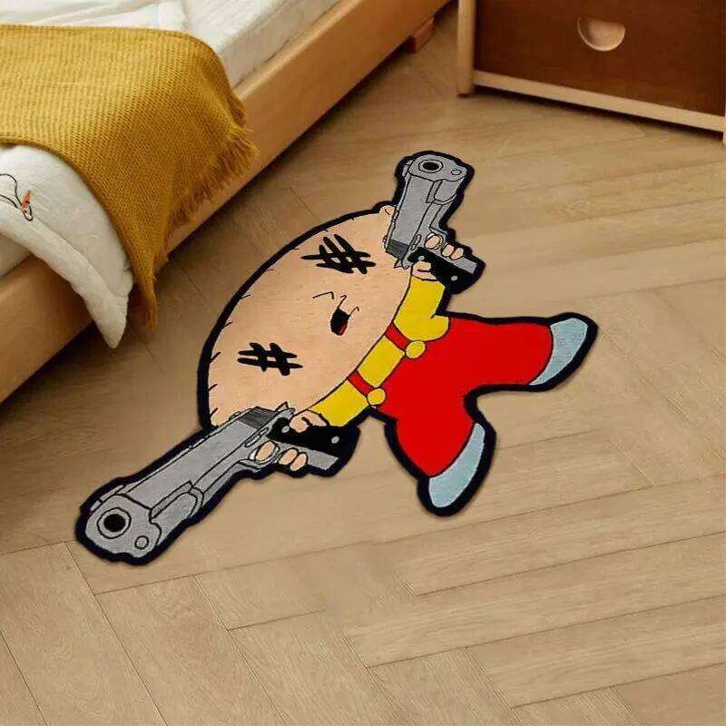 VIKAMA Cartoon Character Rug Comfortable and Warm Bathroom Entryway Floor Mat Bedroom Side Cushion - Home Decor H260227 - view 4