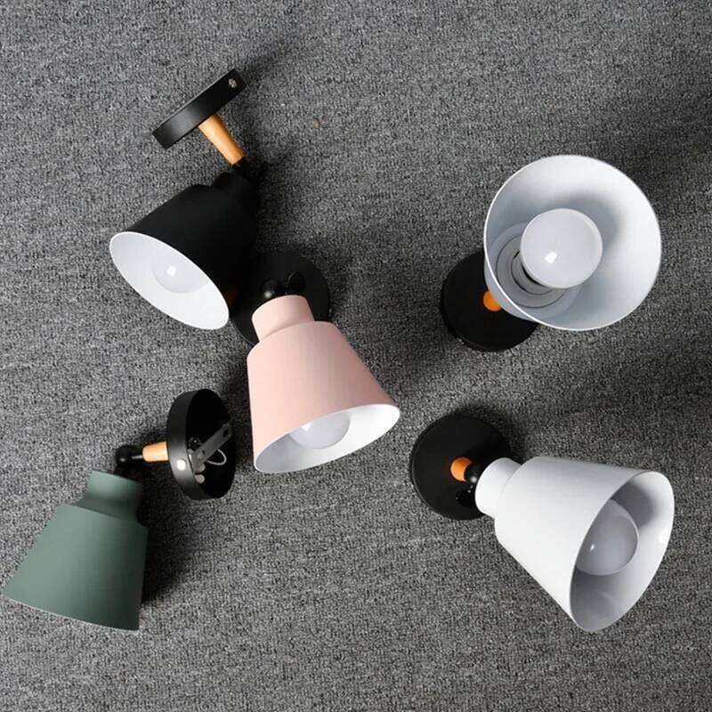 Nordic bedroom solid wood LED wall lamps minimalist creative living room corridor bedside lamp Decorative lighting Z260227