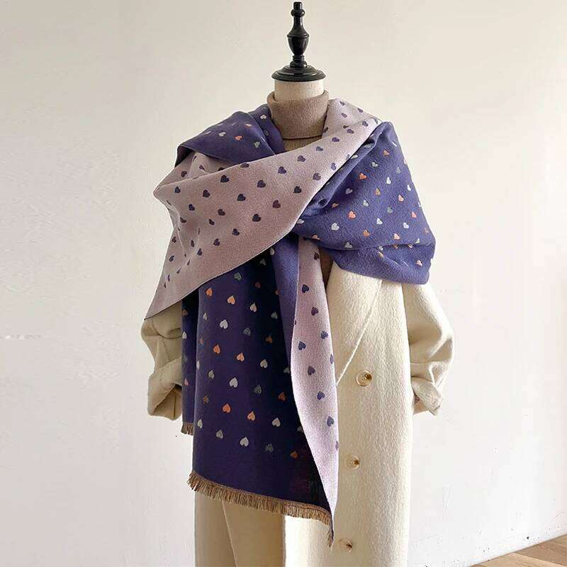 New Winter Cashmere Love Scarf for Women Shawl Wrap Female Pashmina Luxury Brand Poncho Thick Blanket Warm Bufanda Echarpe Femme Z260226