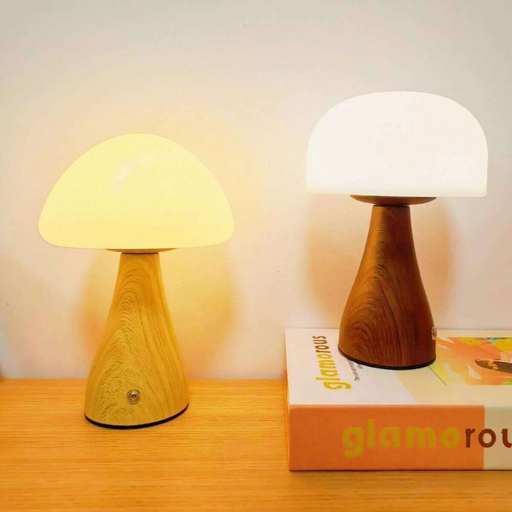 Modern Nordic LED Mushroom Desk Lamp with Touch Control, USB Charging, Perfect for Bedrooms, Bars, and Study Z260227