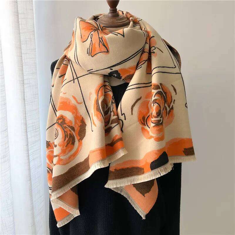 Cashmere Scarf for Women Thick Warm Winter Blanket Brand Female Luxury Quality Shawl Wrap Bufanda Print Poncho Echarpe Pashmina Z260226