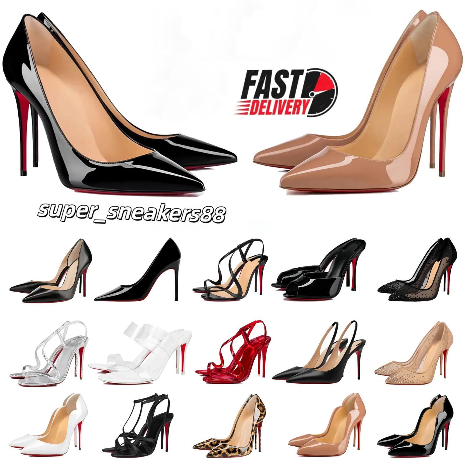 Designer Heels Women High Heels Shoes Red Soled Brand Pumps 6cm 8cm 10cm 12cm Stiletto Heels Genuine Leather Woman CL Red Bottom Dress Shoes