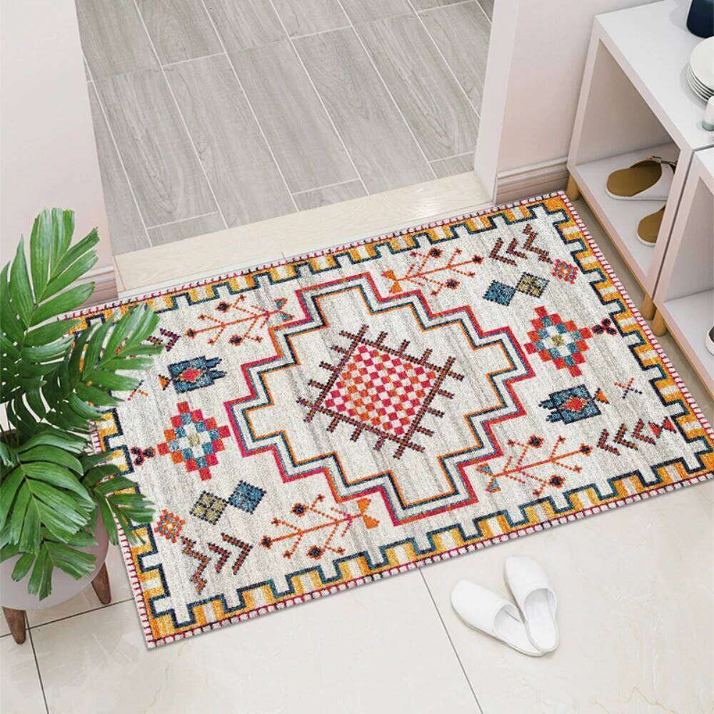 Vikamara Retro Bohemian Printed Floor Mat, Suitable For Use As a Decorative Carpet In Living Rooms, Kitchens And Corridors. H260226