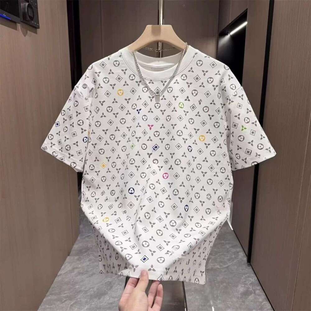European Style Men's Full-Print Round-Neck Fashion T-Shirt, Trendy Brand, Versatile, Summer Slim-Fit, Stylish And Cool, Wholesale