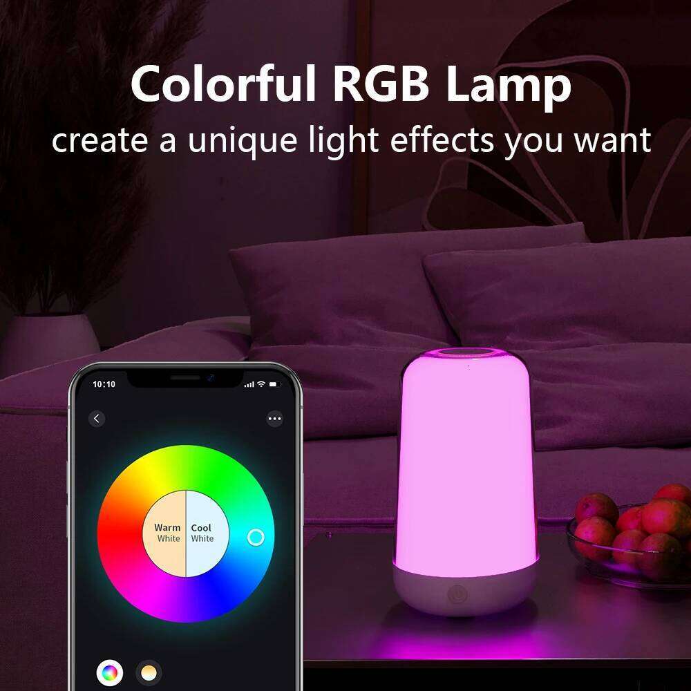 Smart Touch Bedside Table Dimmable RGB Bluetooth LED Night Light Rechargeable Kids Desk Lamp Camping Room Atmosphere Decor Z260227