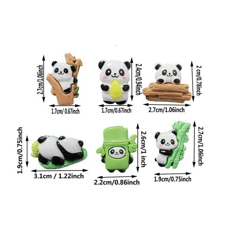 Cute Panda Fridge Magnets 6pcs Chinese Style Resin Home Decor for Whiteboard & RefrigeratorT260227