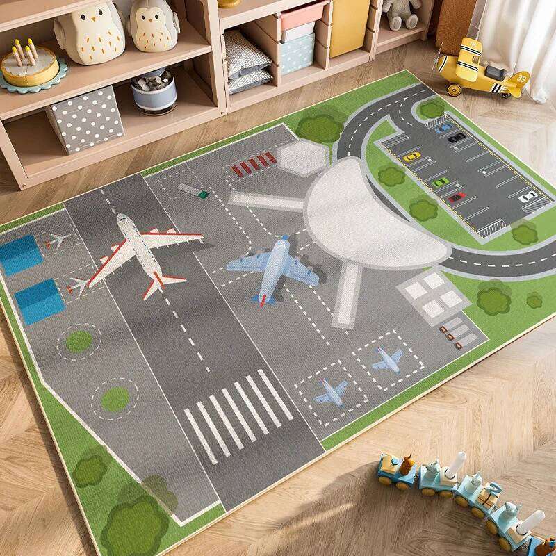 VIKAMA Cartoon Car Traffic Children's Carpet Play Baby Crawling Home Decoration Living Room And Bedroom Floor Mat H260226