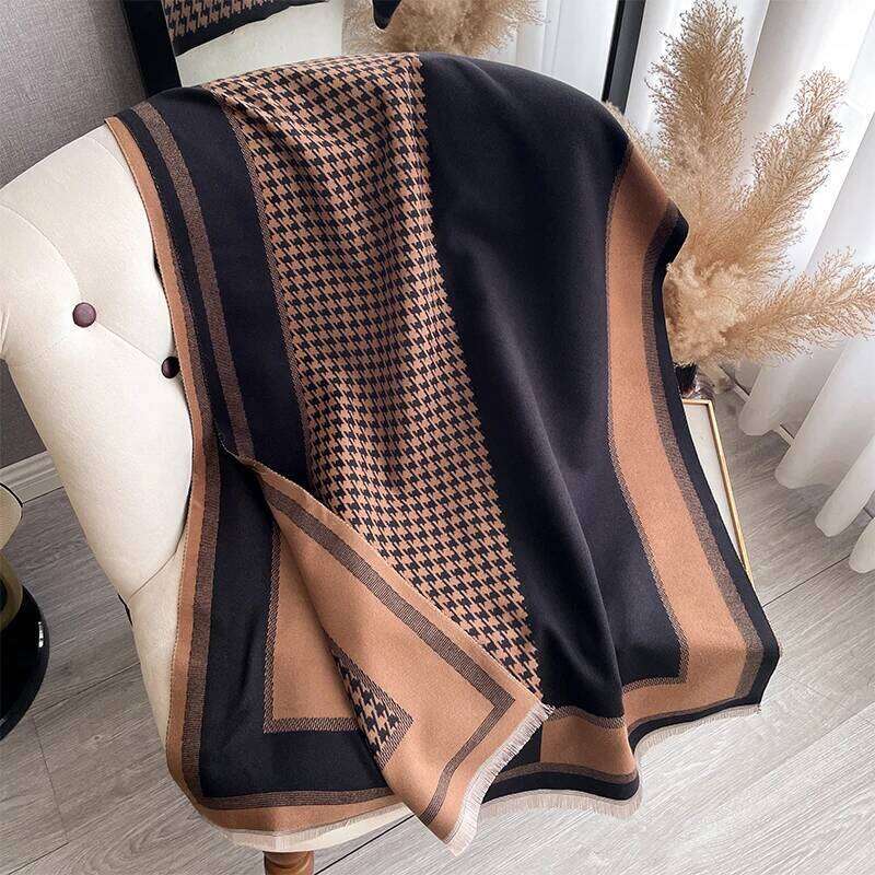 2024 Luxury Brand Two-Sided Jacquard Scarf pashmina Cashmere Soft Warm Fringe Pashmina Shawl Winter Coldproof Windproof Blanket Z260226