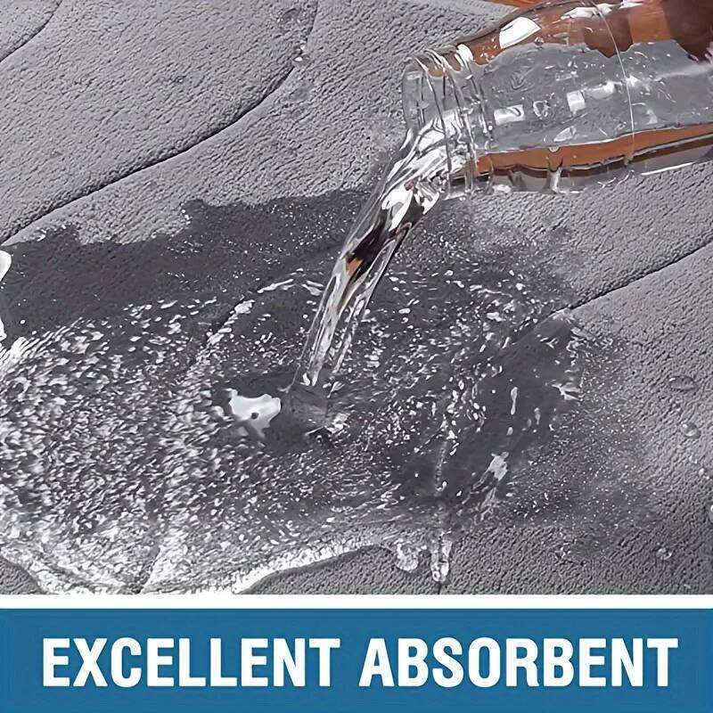 Thickened kitchen L-shaped absorbent floor household flannel non-slip anti-fall dirt-resistant oil-absorbing foot mat H260226