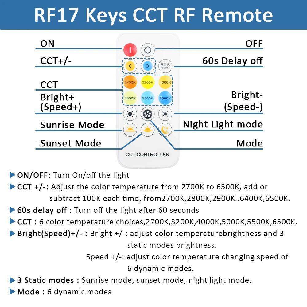 CCT COB Strip Light 24V Dimmable 1M 2M 3M 4M 5M WW CW Dual White FCOB LED Tape Ribbon Linear Lamp with RF Remote Control Kit Z260226