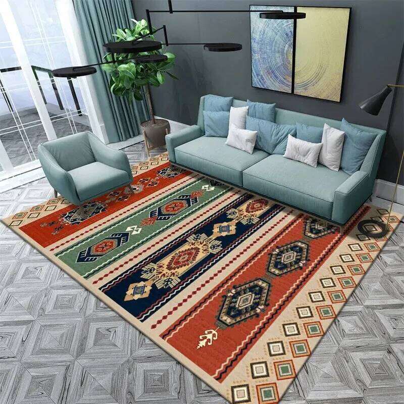 VIKAMA Crystal Velvet 50*80cm National Retro Persian Wind Living Room Sofa Floor Homing Carpet Bohemian Door Mat H260226