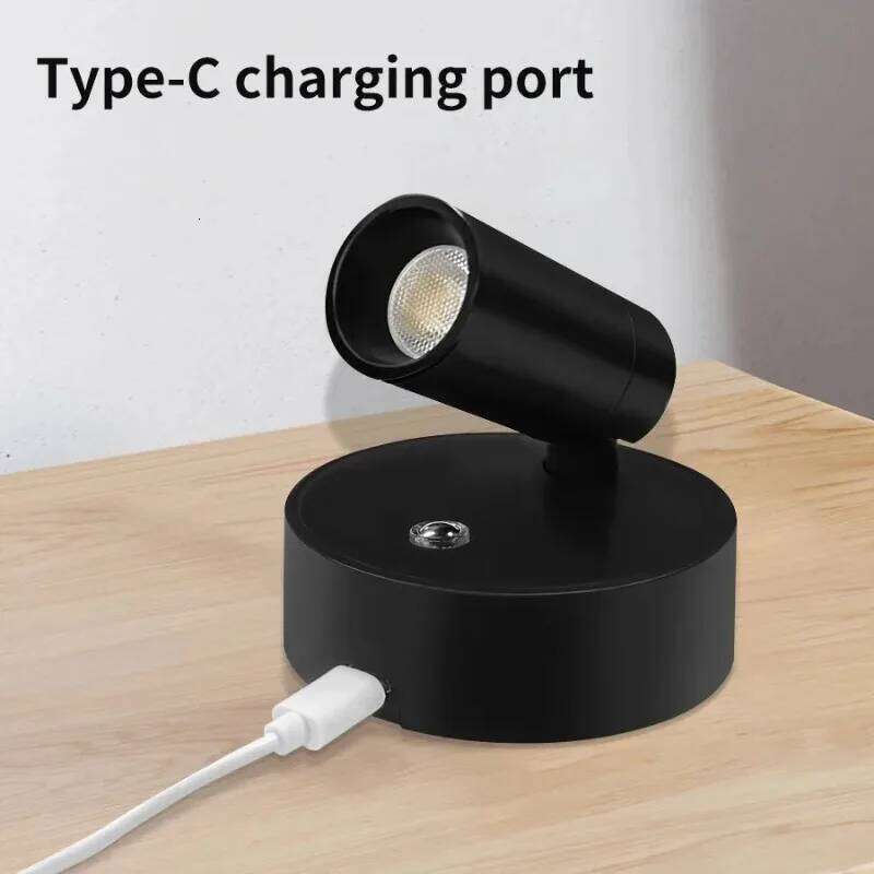 LED Magnetic USB Rechargeable Spotlight Wireless Wall Lamp Reading Bedroom Bedside Light Z260227