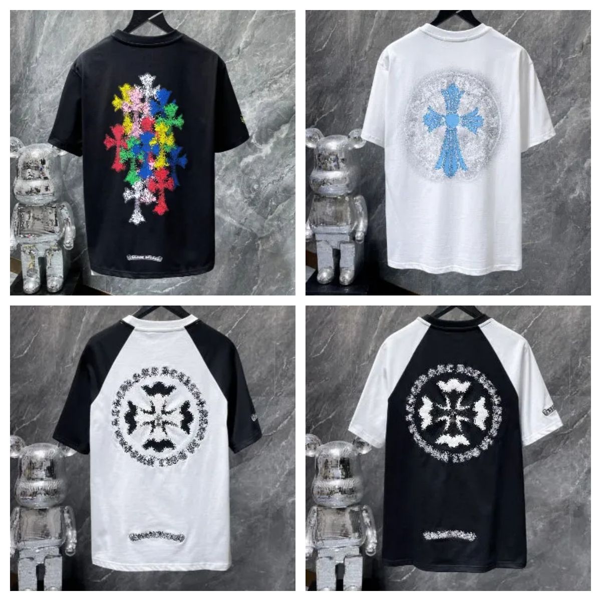 chromelys heart shirt Fashion Designer Mens Heats Printed Cotton Casual Cross CH Tees Short Sleeve Hip Hop Streetwear Lightweight And Breathable Chrme 874