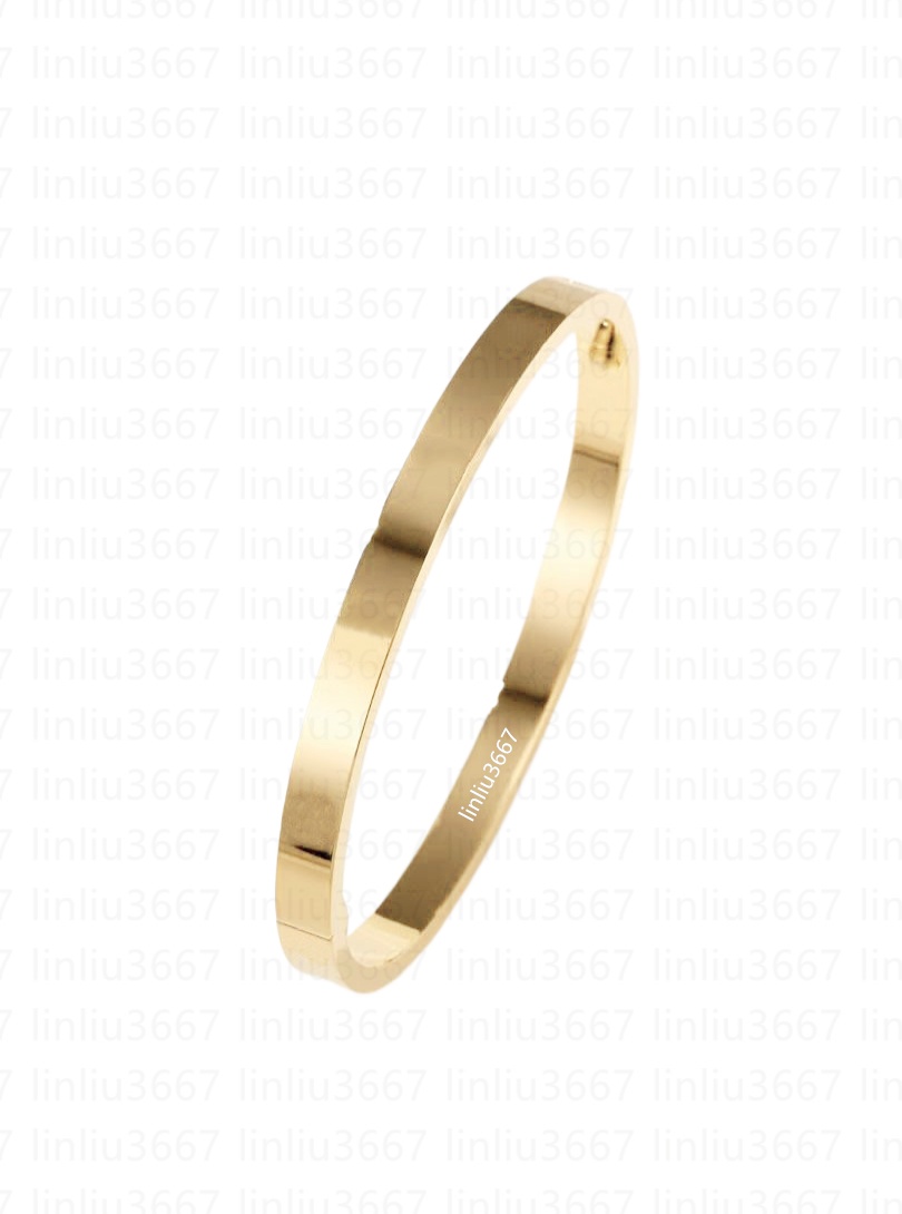 New model 17cm Medium size width Designer bracelet for women with gift box 18k Elegant gold bracelet - Thin V-Shape Silver bracelet luxe charm love bracelet