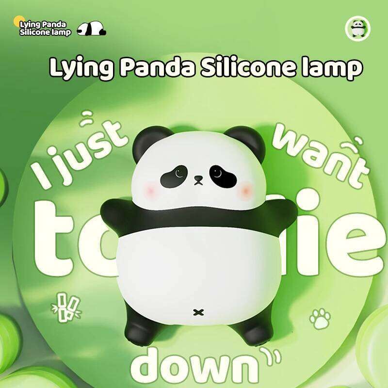 Lying Panda LED Night Light Touch Sensor Cartoon Kid's Nightlights Silicone Holiday Christmas Gift Bedside Lamp Bedroom Decor Z260227