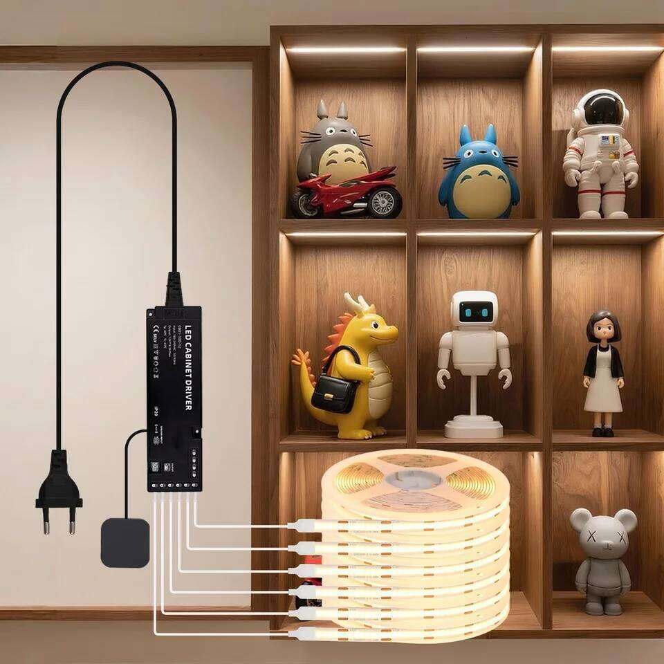 Under Cabinet COB LED Strip Light Collection Display Closet Bookcase Wardrobe Lamp Tape Penetrable Wood Dimmable Touch Sensor Z260226