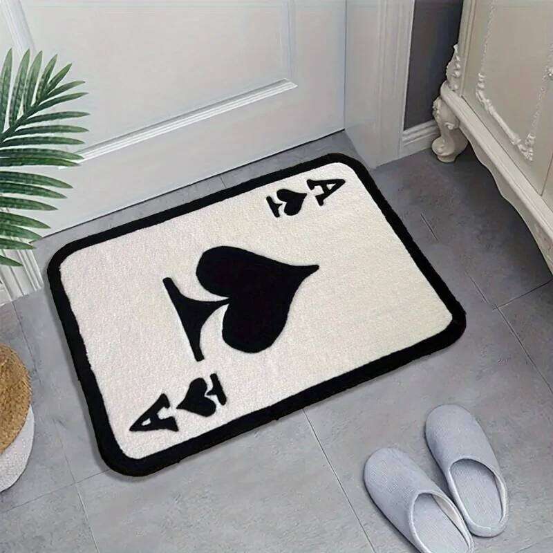 VIKAMA Ace of Spades Carpet Non Slip Absorbent Soft Creative Doormat Kitchen Bathroom Mat For Living Room Bedroom Home Decor H260226