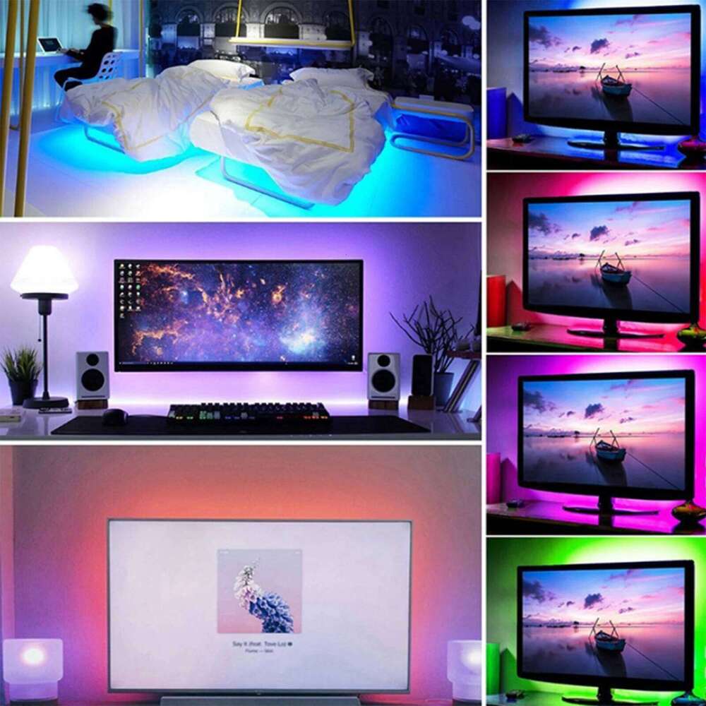 5V RGB Strip Kit USB Powered Music Sync Bluetooth/3Key/44Key Control Dimmerable Flexible Indoor TV BackLighting LED Lights Z260226