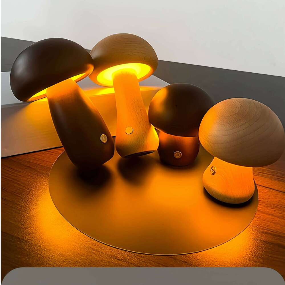 Rechargeable Night light, Dimmable Touch Control lamp, Creative Mushroom Desk for home bedroom bedside light Z260227