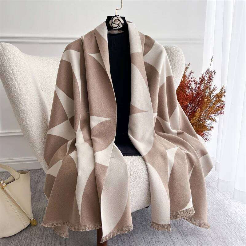 Luxury Winter Scarf for Women Warm Pashmina Shawl Thick Floral Cashmere Blanket Chunky Stoles Lady Elegant Poncho Travel Bufanda Z260226