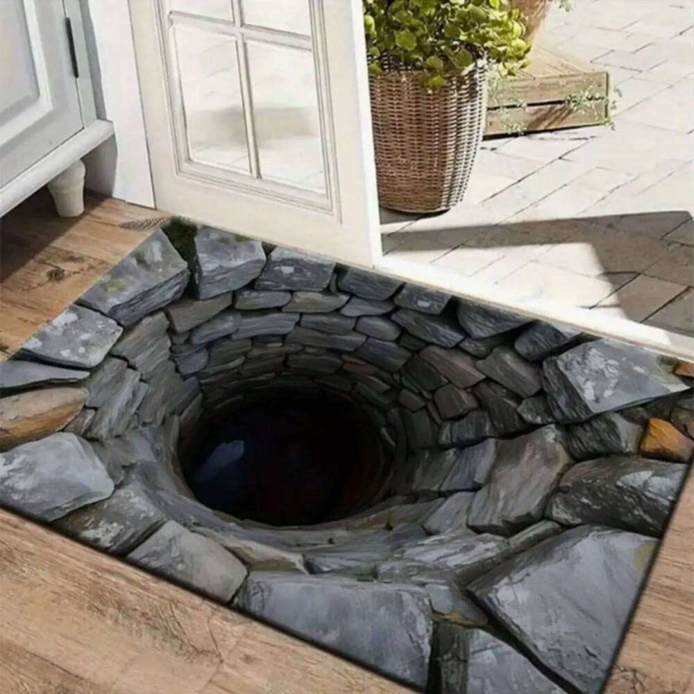Doormat Washable Rugs Non-Slip Floor Mat Door Pad Bottomless Design 3D Optical Illusion Rug Carpet H260226