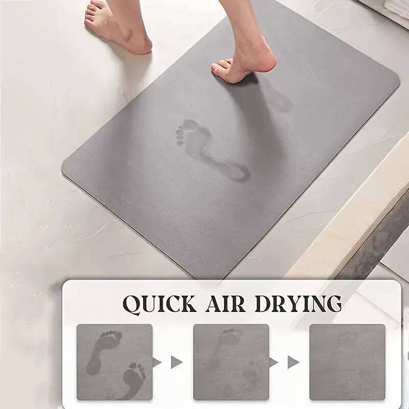 Household L-shaped kitchen floor diatomaceous earth non-slip bathroom absorbent dining room soft door corner mat H260227 - view 4