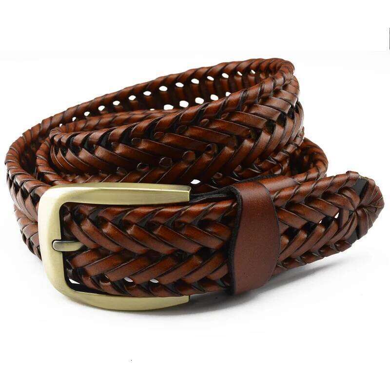 New Belt women belts luxury genuine leather braided Real Cow skin straps Men All-Matching Simple Fashionable Tide Belts Z260226