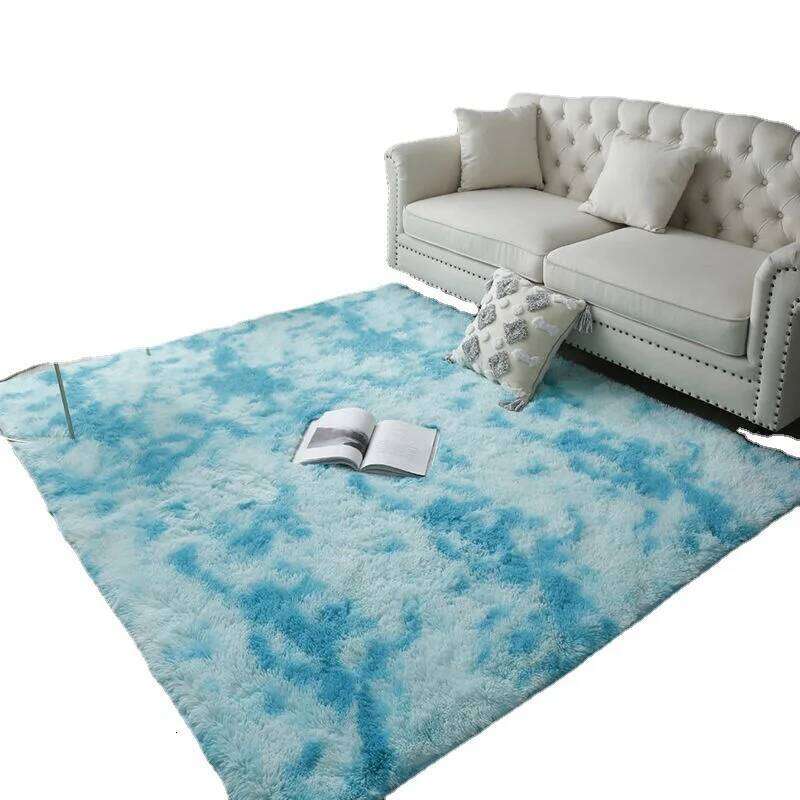Nordic Ins Wind Tie-dye Gradual Change Silk PV Plush Living Coffee Table Mattress Bedside Bedroom Dining Room Carpet H260226