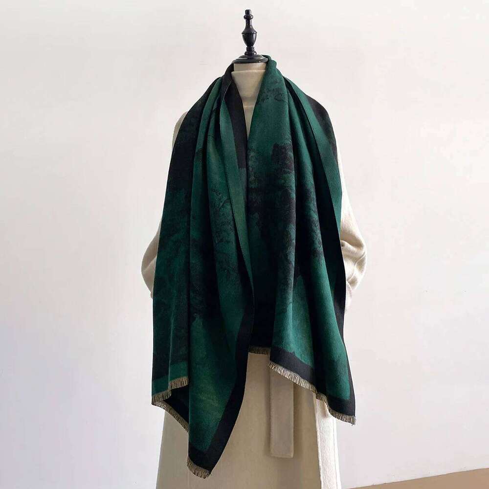 Luxury Ultra Soft Imitation Cashmere Thickened Women's Scarf Winter Jacquard Wrap Shawl Stylish Patterns Z260226