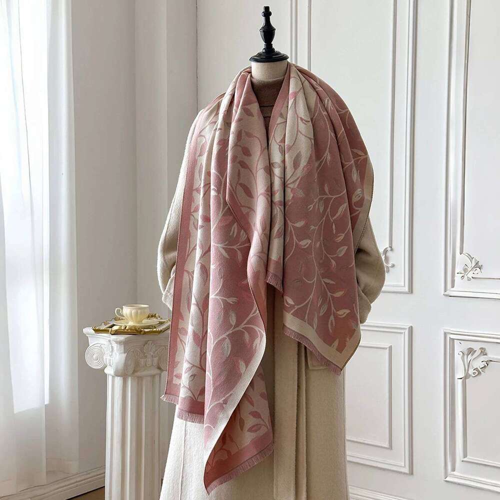 Elegant Plaid Design Imitation Cashmere Soft Warm Versatile Shawl Coldproof Windproof Blanket Scarf for Autumn Winter Z260226