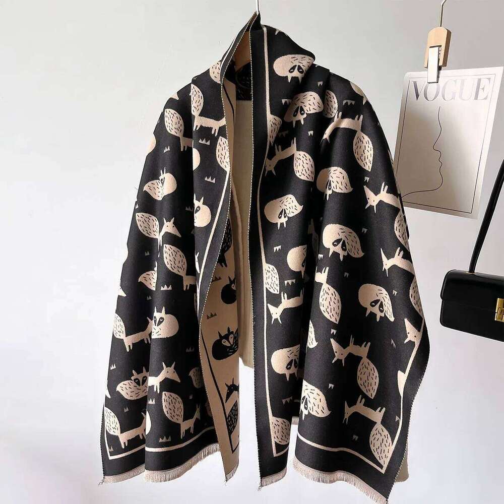 Warm Cashmere Scarf Women Shawl Fox New Wraps Luxury Thick Blanket Winter Bufanda Pashmina Female Travel Poncho Stoles Z260226