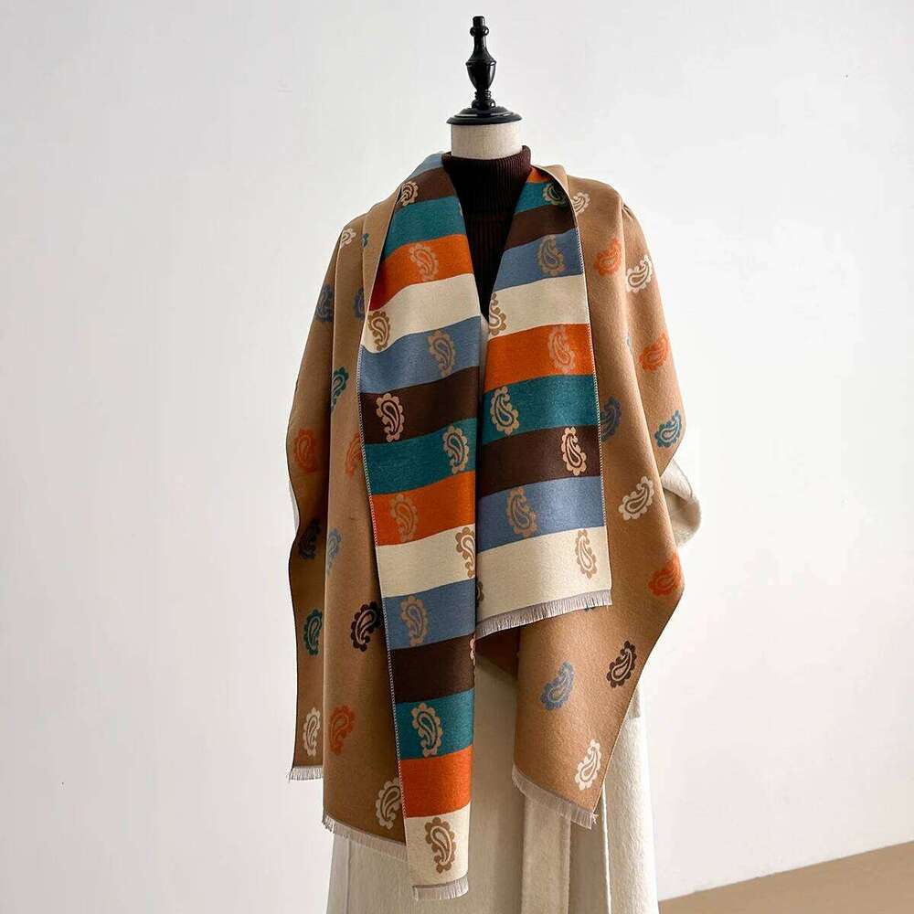 2025 Luxury Fashion Womens Colorful Paisley Pattern Shawl Pashmina Warm Autumn Winter Scarf for Mujer Femme Stylish Accessory Z260226