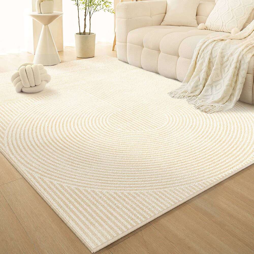 VIKAMA French Cream-Style Carpet, Living Room Sofa, Coffee Table Blanket, Anti-Slip Bedroom Bedside Floor Mat, Home Decoration H260226